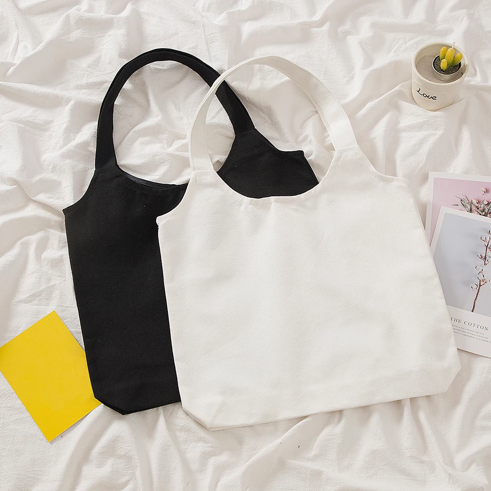 Однотонная холщовая сумка шоппер для женщин винтажный Повседневный тоут на