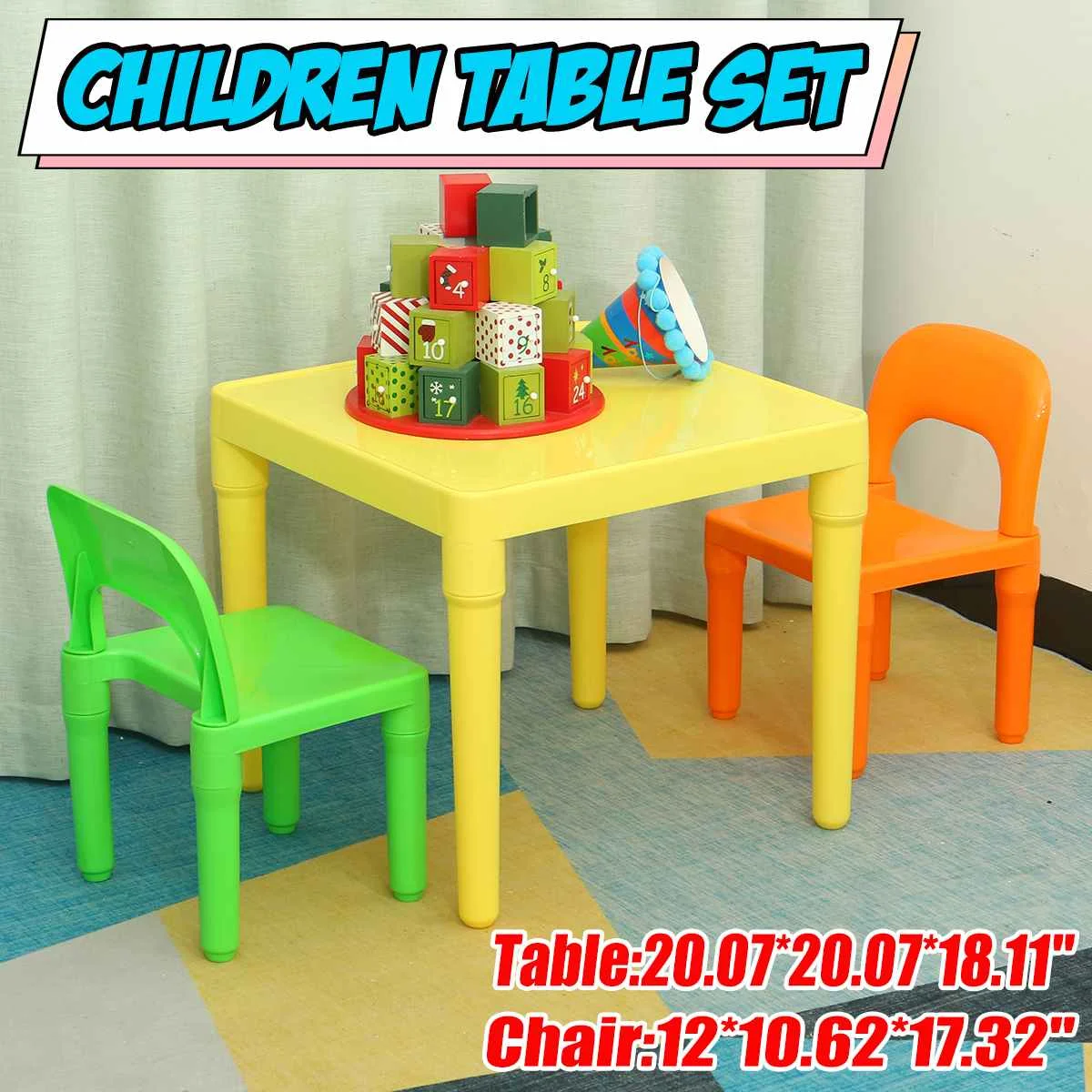 

Набор детских стульев и столов, пластиковый прочный, идеально подходит для кабинета, улицы и помещений, учебный стол с 2 стульями
