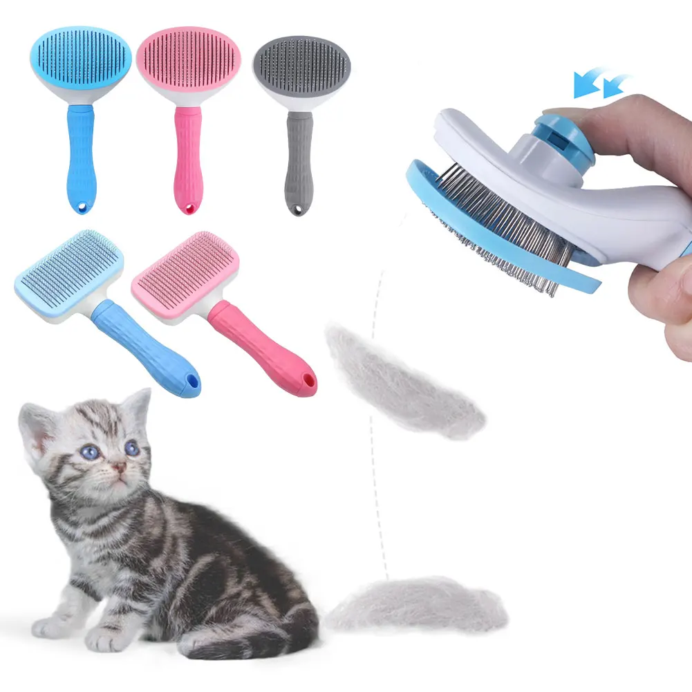 Расческа для удаления шерсти у кошек и собак автоматическая - Цена: 317,21 руб.