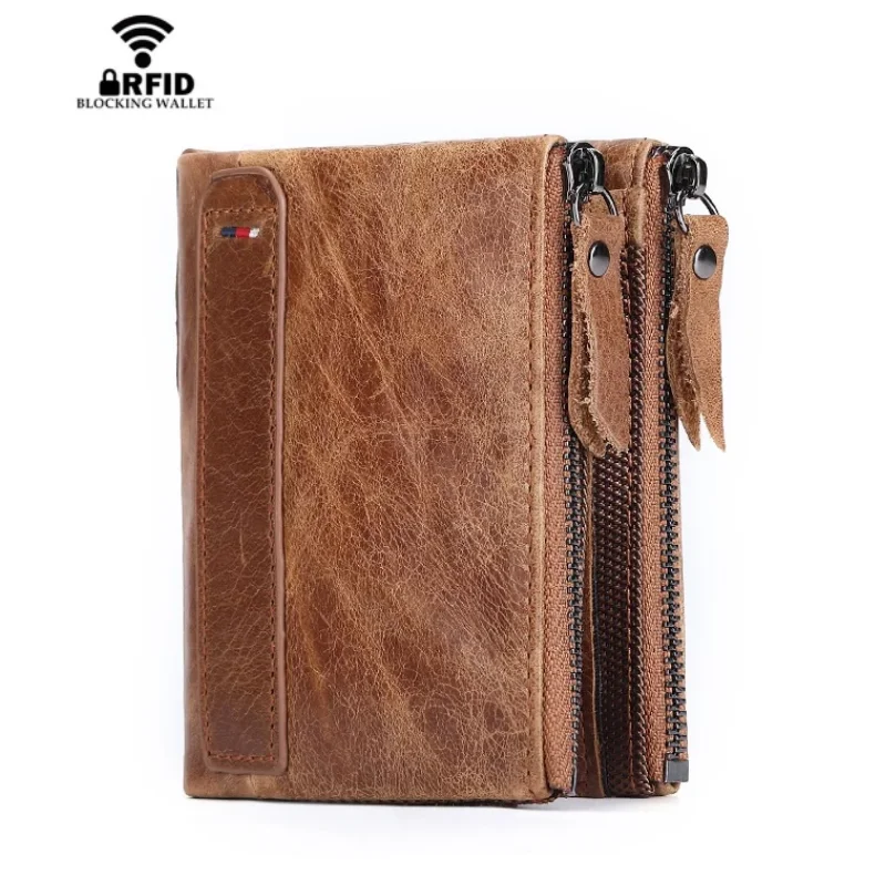 Мужской кошелек из 100% натуральной кожи анти RFID держатель для карт маленький