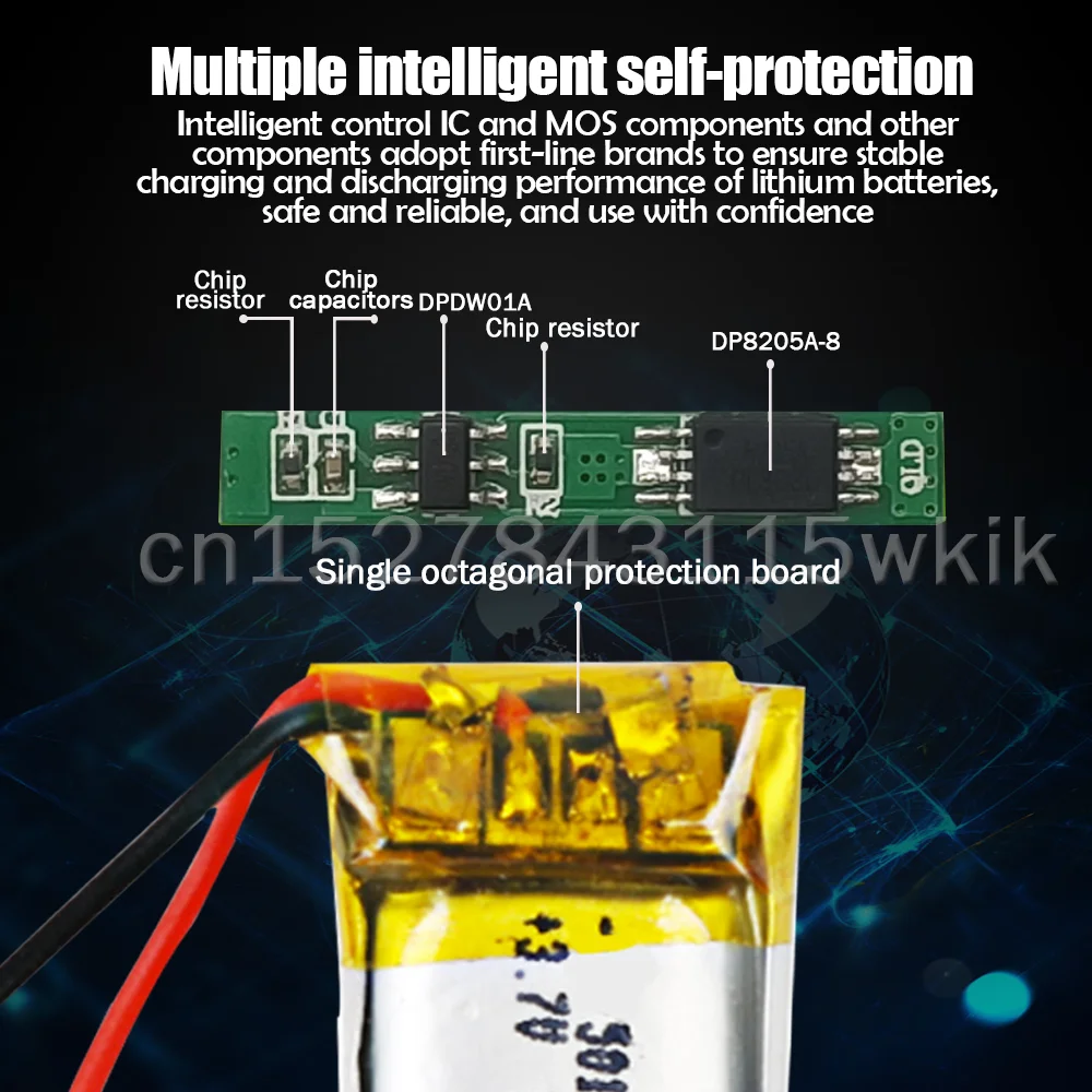 501015 3.7V 60mAh Lithium Polymer LiPo Rechargeable Battery For MP3 MP4 MP5 Bluetooth headset Hearing Aid GPS Locator Counter |