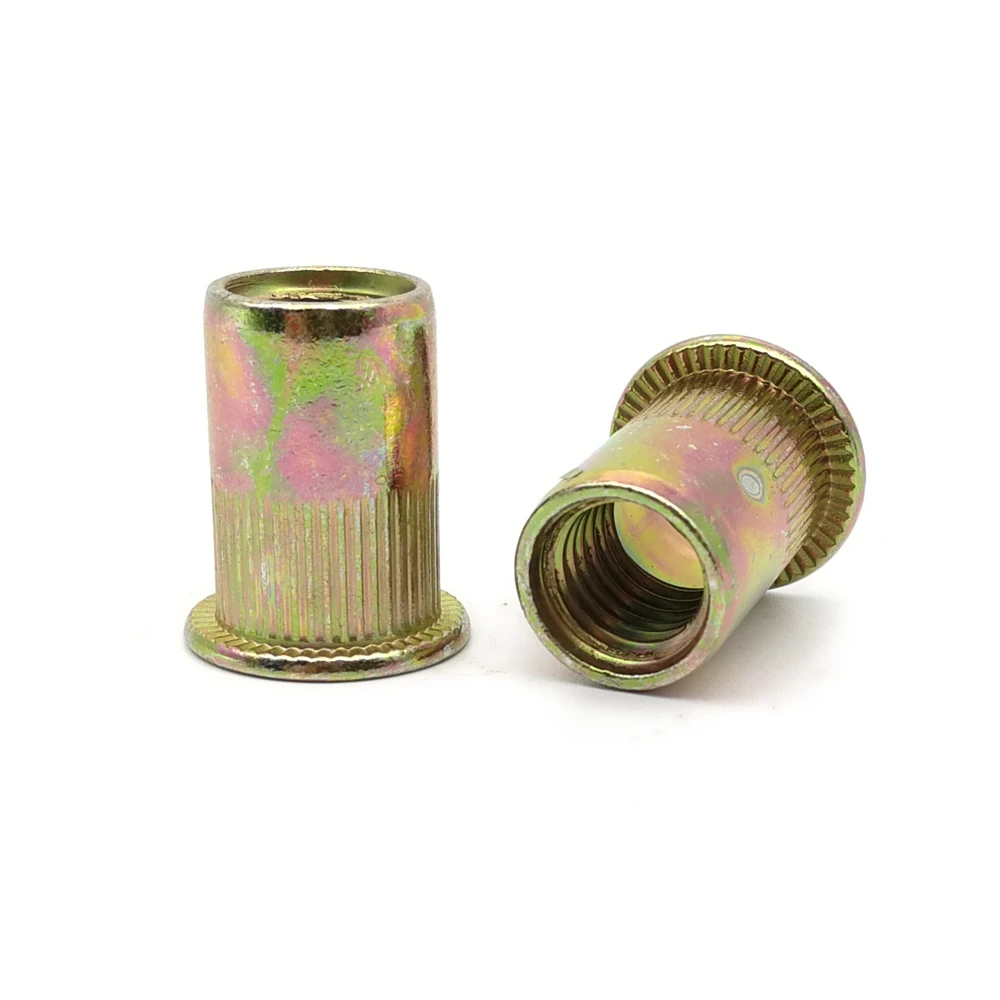 Оптовая продажа углеродистая сталь плоская головка заклепки гайка M3 M4 M5 M6 M8 M10 M12