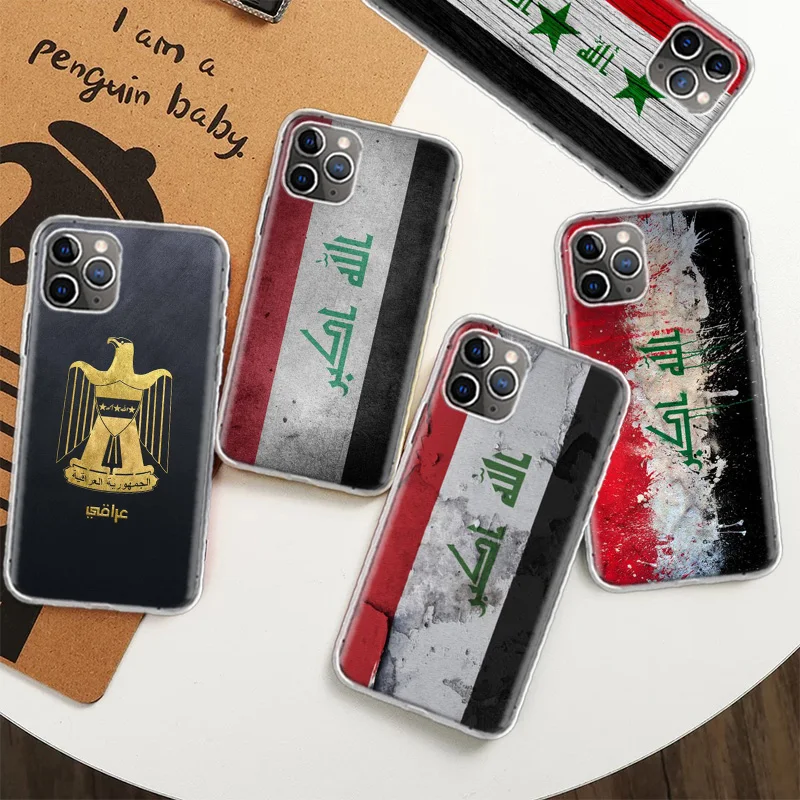 Чехол с национальным флагом Ирака для iPhone 12 13 Mini 11 14 Plus 15 Pro Max 7 8 SE 2020 X XS Max, прозрачный защитный чехол из ТПУ для телефона