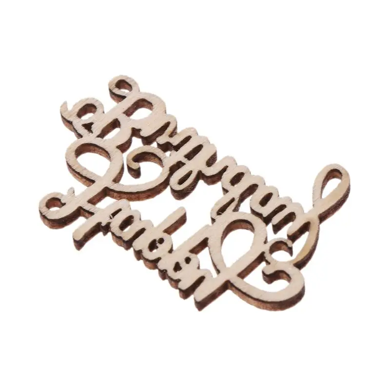 15 шт. деревянные счастливый день рождения Таблица Конфетти посыпать Цветы Винтаж