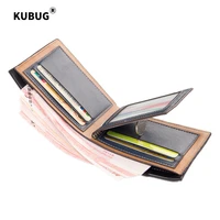 new kubug mens business short wallet cross embossed card leather wallet fashion card holder wallet
