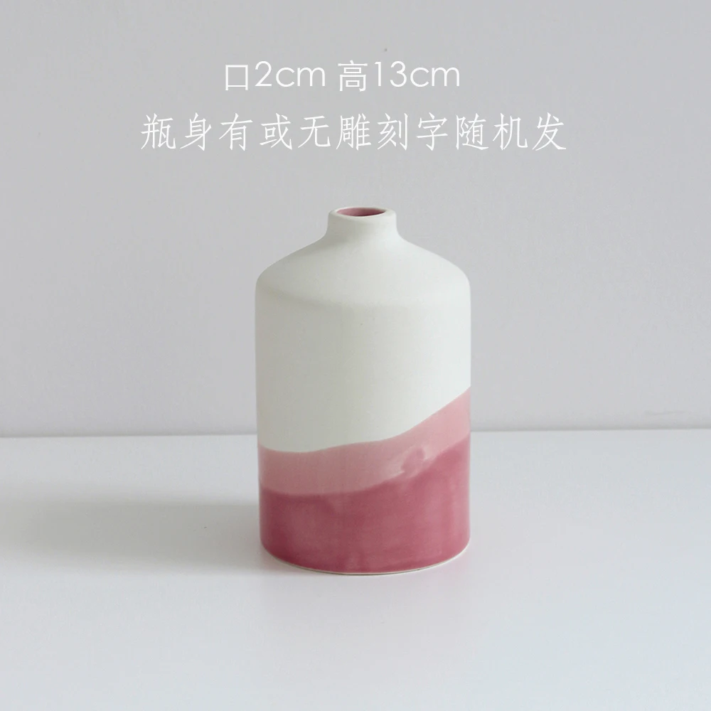 

Modern Vase Porcelain Jar Plant Chinese Porcelain Oficina Decoracion Escritorio Geometric Pink Minimalist Jarrones Vases BG50VS