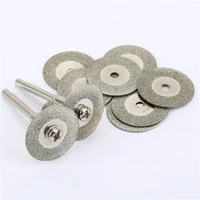 10pcsset diamond discs 2pcs arbor shaft 20mm thin grinding slice mini cutoff wheel refine jewelry making craft rotary tool