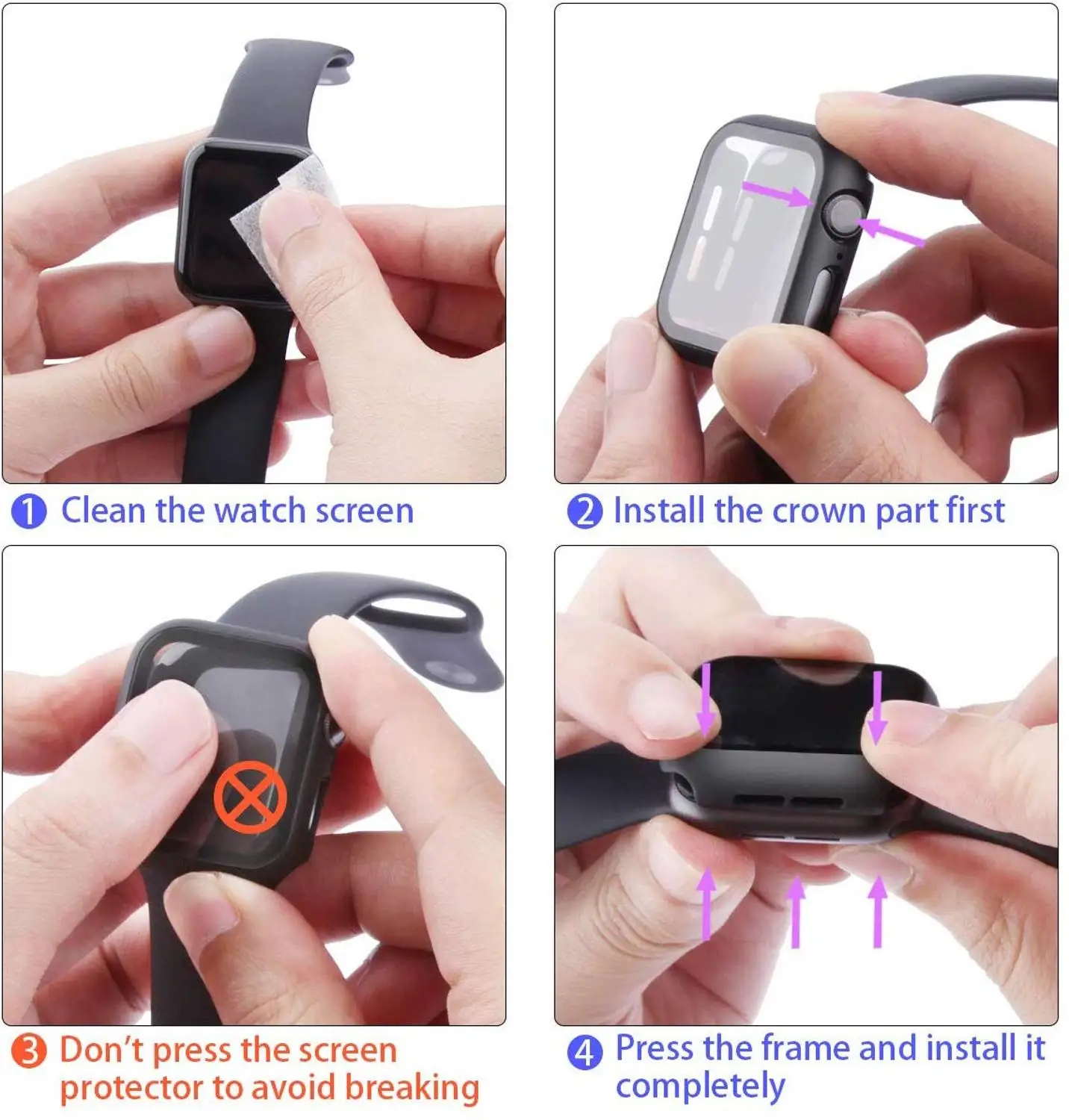 Чехол из поликарбоната для Apple Watch 5 4 3 защитный чехол экрана 42 мм 44 38 40