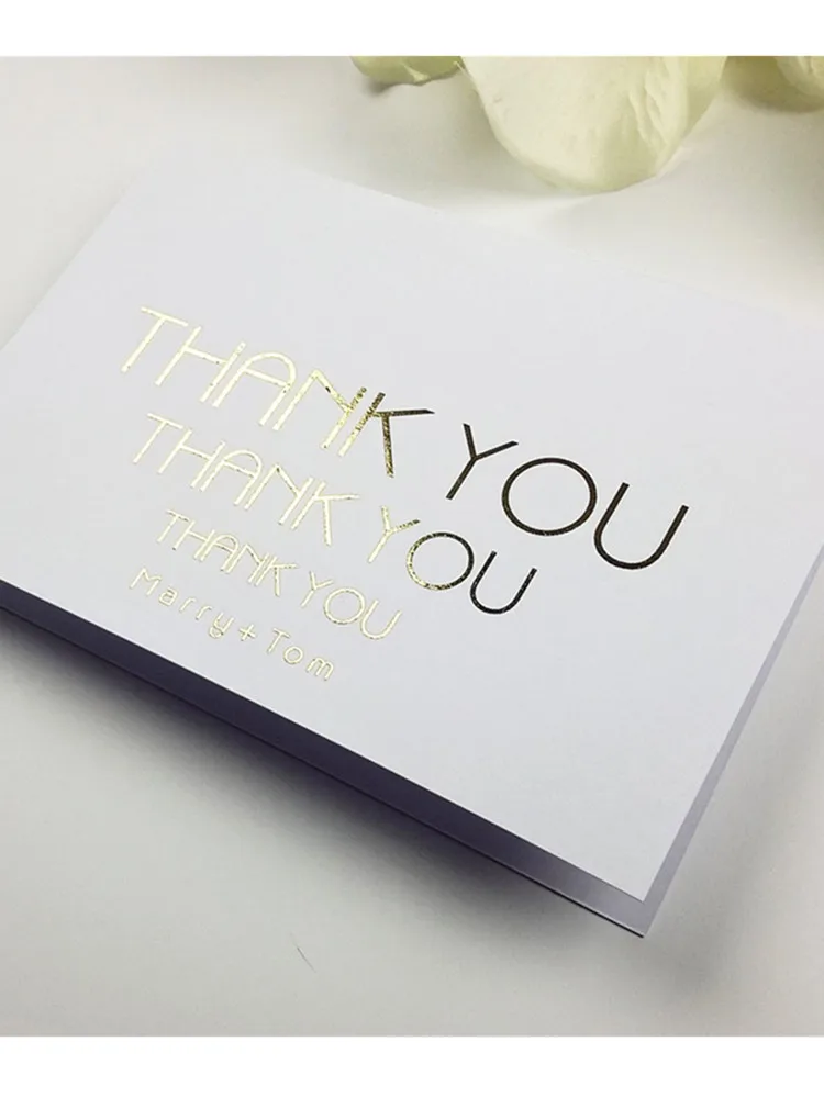 

Personalize Logo Business Name Cards,Gold Foil Thank You Cards, Thank You Card,Custom Text Social Media Card