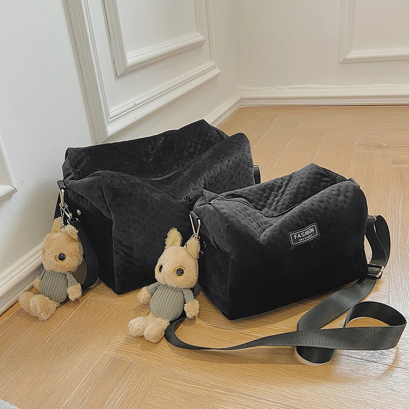 Удобная тканевая однотонная кукольная подвеска женская сумка на плечо модная