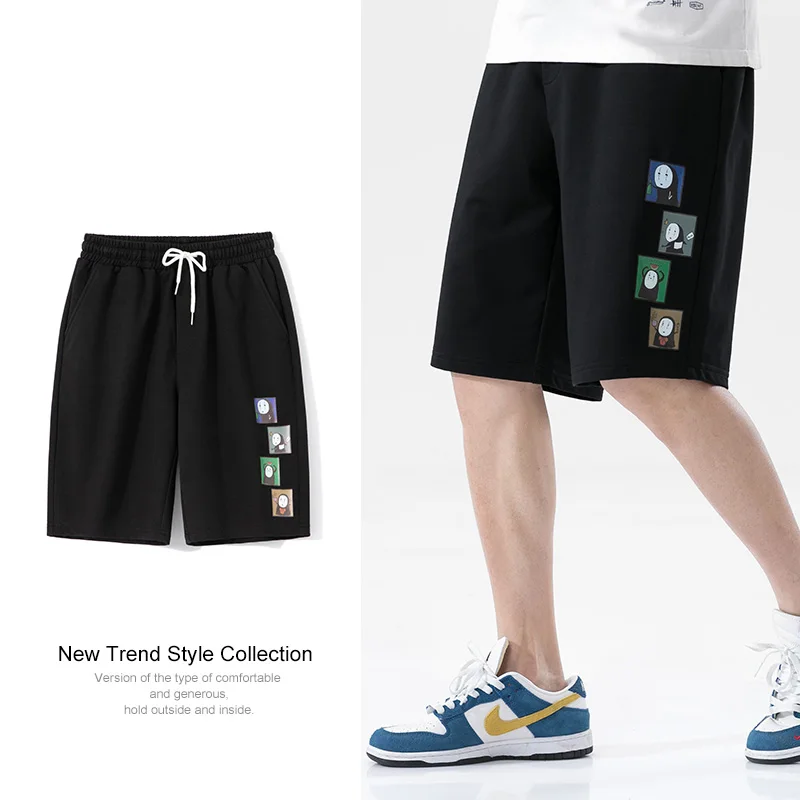

New Hip Hop Print Shorts Men Brand Casual Unisex Black Grey Wide shorts Summer Male Sports Shorts Jogger Workout Sweatpants