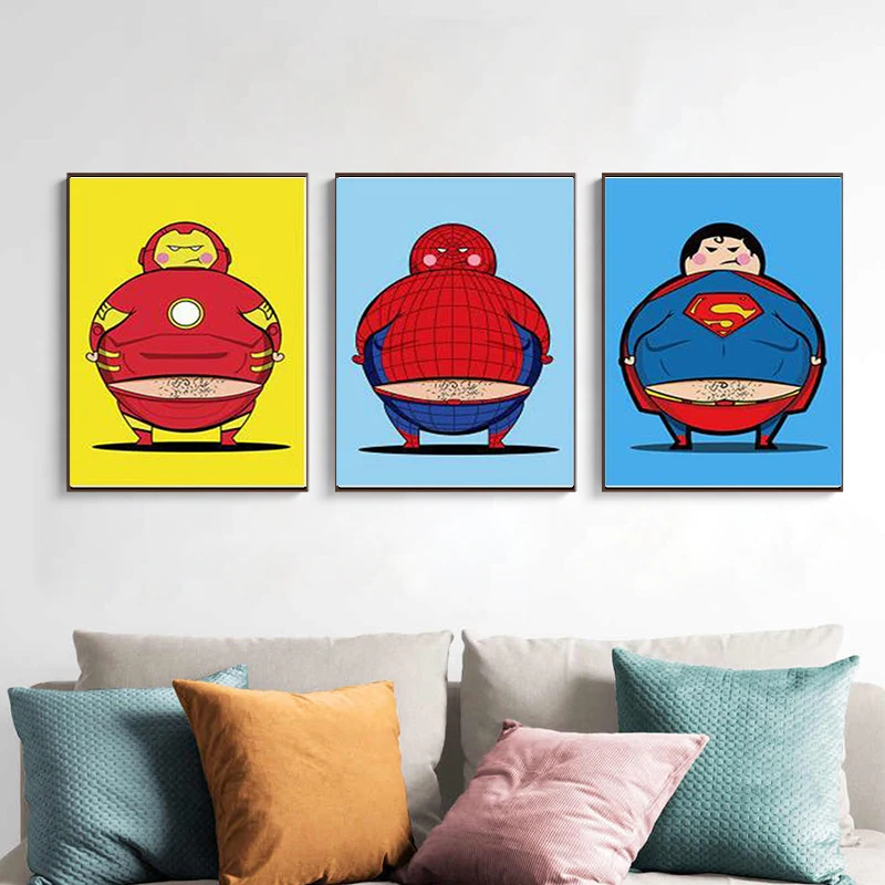 

Marvel Nursery Canvas Superhero Painting Art Posters and Prints and Posters Cartoon Wall Art Picture for Living Room Home Decor