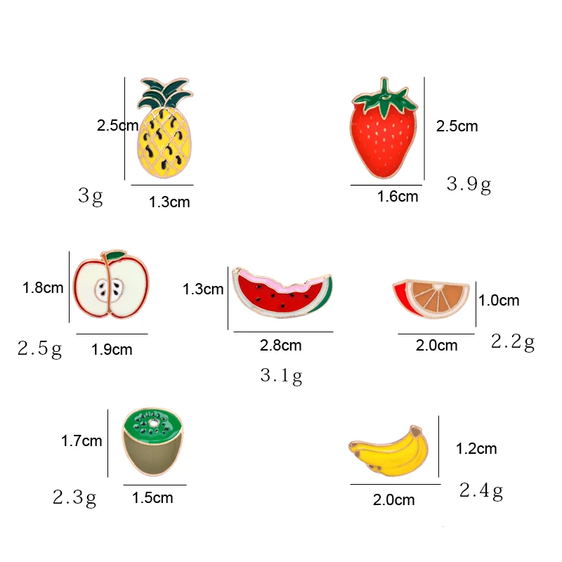 1 комплект эмалированная булавка милые фрукты клубника арбуз оранжевый киви