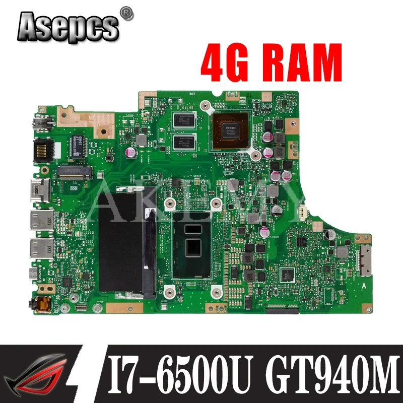 AKEMY TP501UB материнская плата для ноутбука For Asus VivoBook Flip TP501U TP501UQ 100% тест Ok 4GRAM I7 6500U