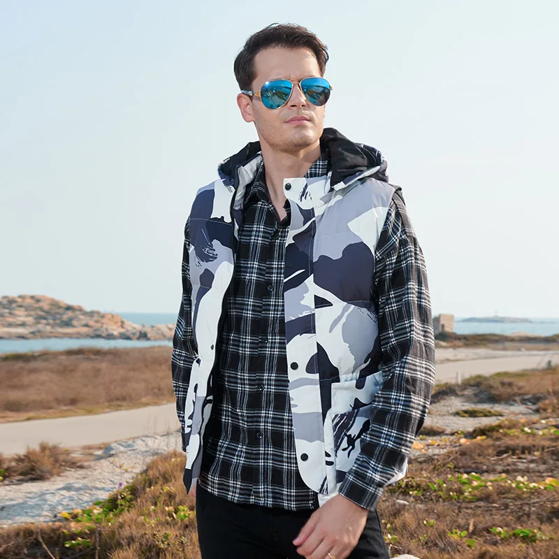 

Новое поступление, мужской пуховой жилет, зима 2021, новинка, мужской теплый пуховой жилет, Молодежная свободная одежда, жилет с капюшоном для мужчин, большие размеры