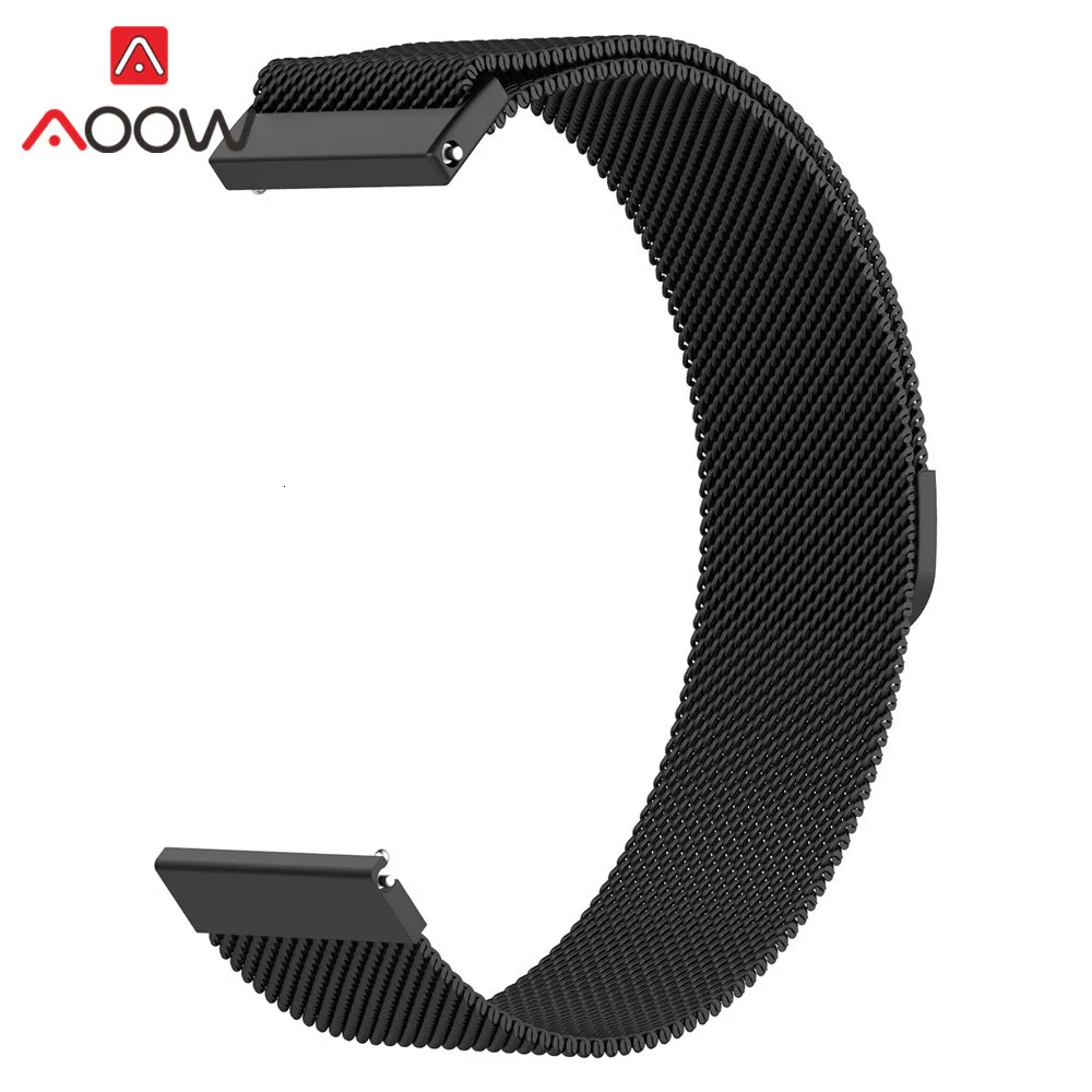 20 мм 22 мм Миланская петля для samsung Galaxy Watch 42 мм 46 мм магнитный сменный ремешок из нержавеющей стали для R800 R810 R815