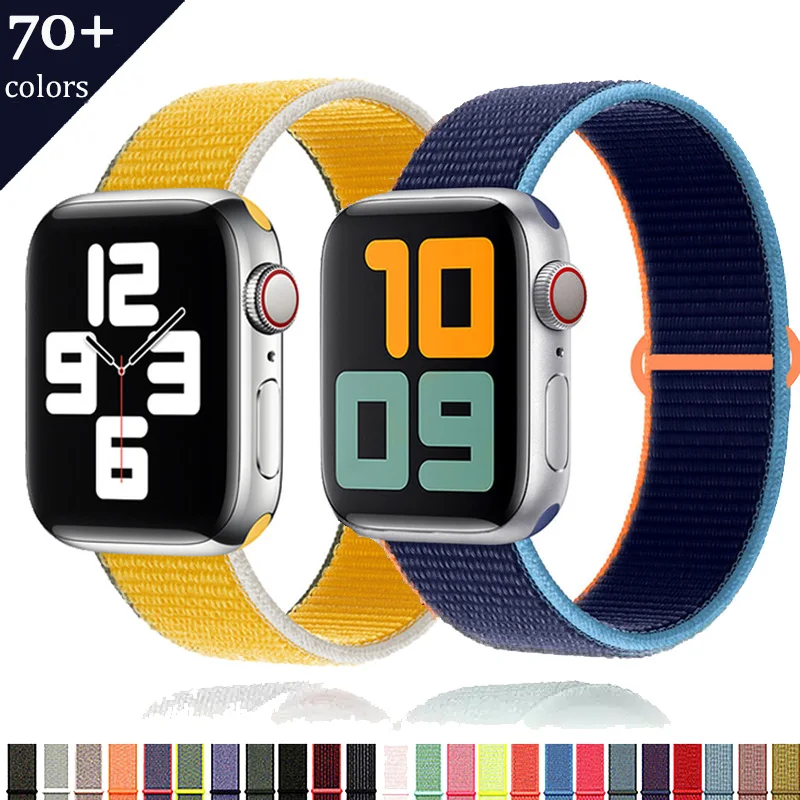 

Nylon Strap for apple watch band 44mm 40mm 42mm 38mm 44 mm smartwatch wristband belt loop bracelet iWatch 6 se 5 4 3 2 1