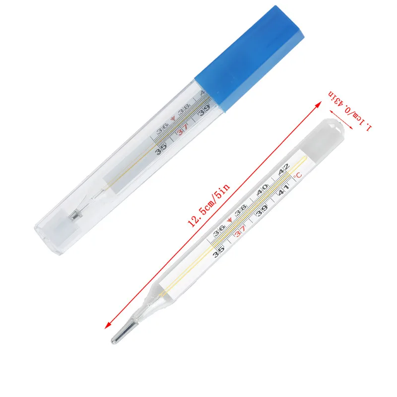 

1pc Body Temperature Measurement Device Armpit Glass Mercury Thermometer Home Health Care Product Large Size Screen