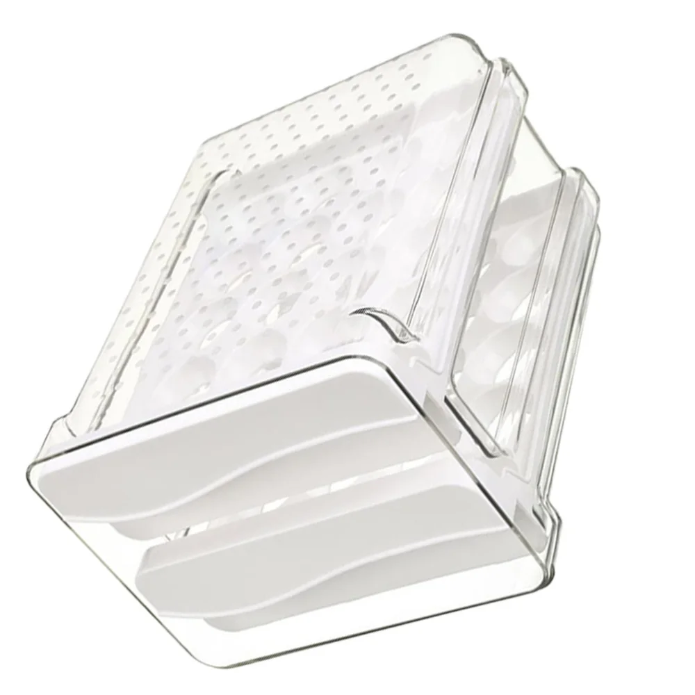 

1Pc Drawer Type Egg Holder Double Layer Keep Fresh Egg Dispenser (White)