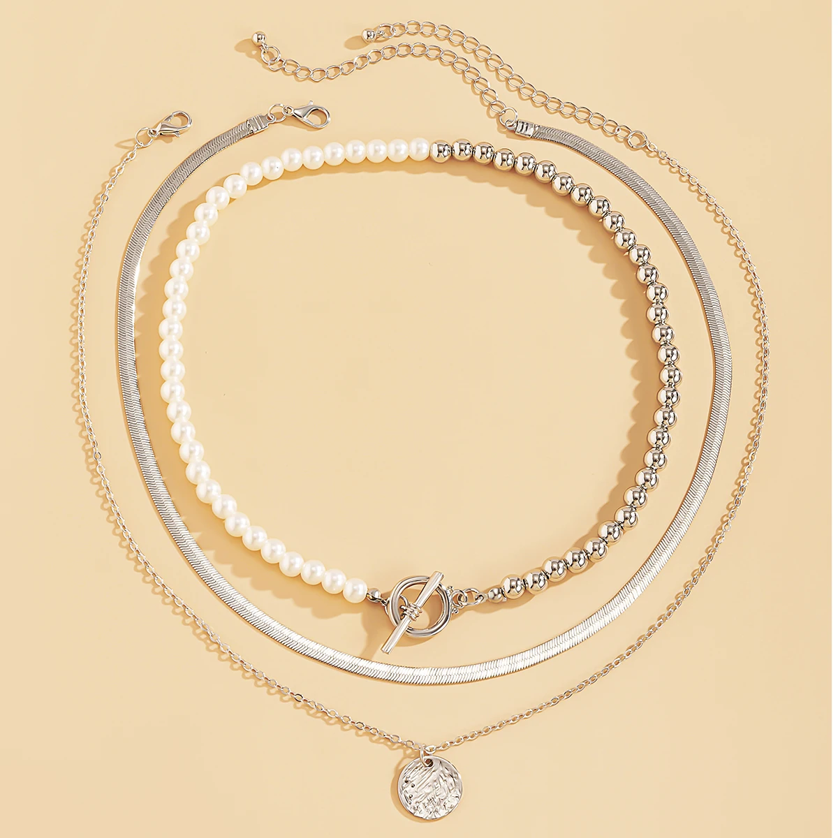 Многослойная цепочка чокер SHIXIN с жемчужинами ожерелье для женщин змея на шею - Фото №1