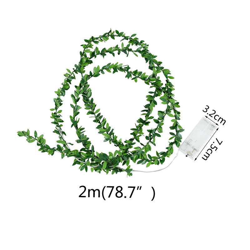 

Artificial Leaf Led String Lights Garland Plants Vine Fake Foliage Artificial Vine Fairy Lights for Wedding Holiday Garden Decor