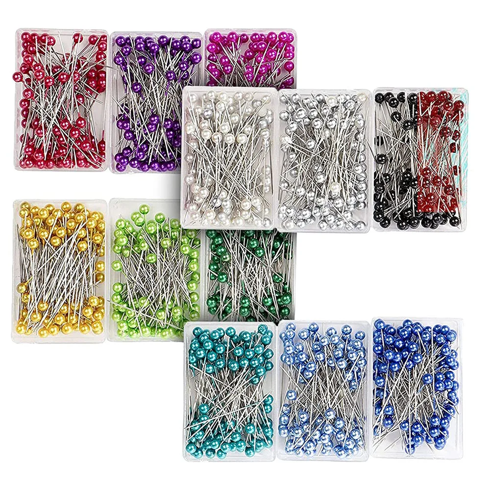 

100Pcs/Box 38mm Sewing Pins Glass Ball Multicolor Head Pins Straight Quilting Pins Pearl Heads For Dressmaker DIY Jewelry Decor