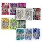 100 шт.корт. 38 мм швейные булавки со стеклянным шариком