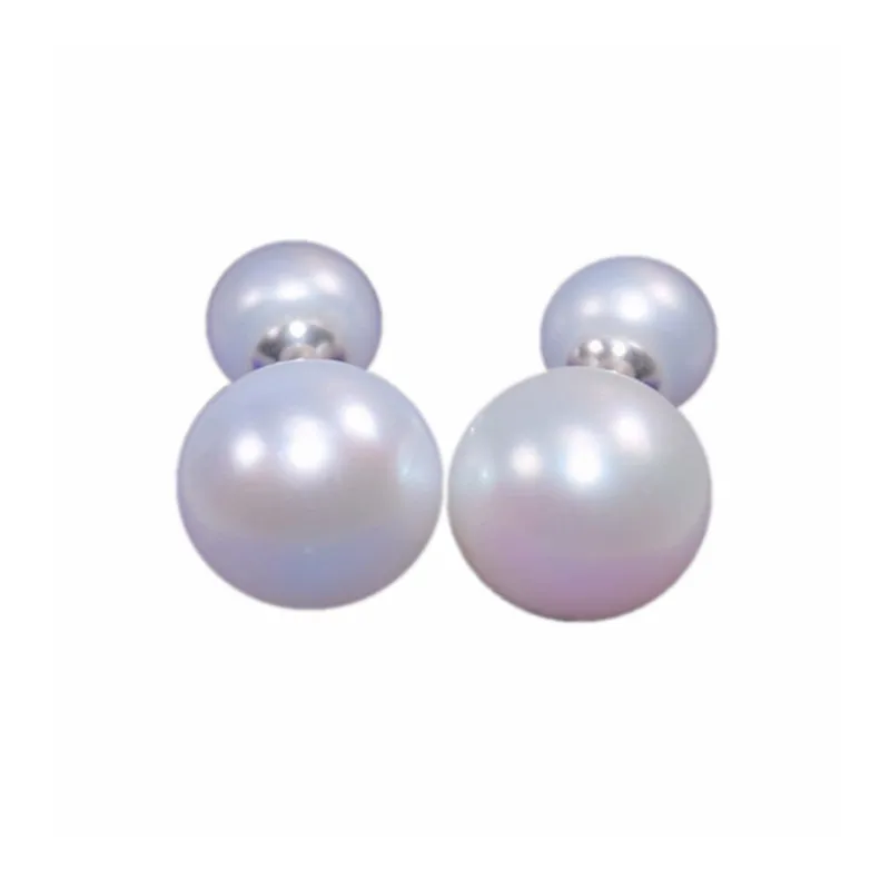 Женские серьги из серебра 925 пробы с натуральным жемчугом 11 12 мм|double pearl earrings|fashion