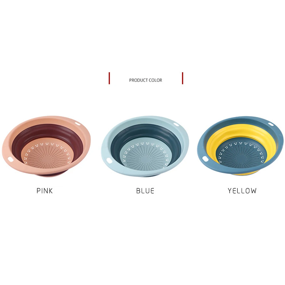 

Foldable Colander Collapsible Strainer Basket Fruit Washing Organizer With Handle Vegetable Draining Kitchen Tools