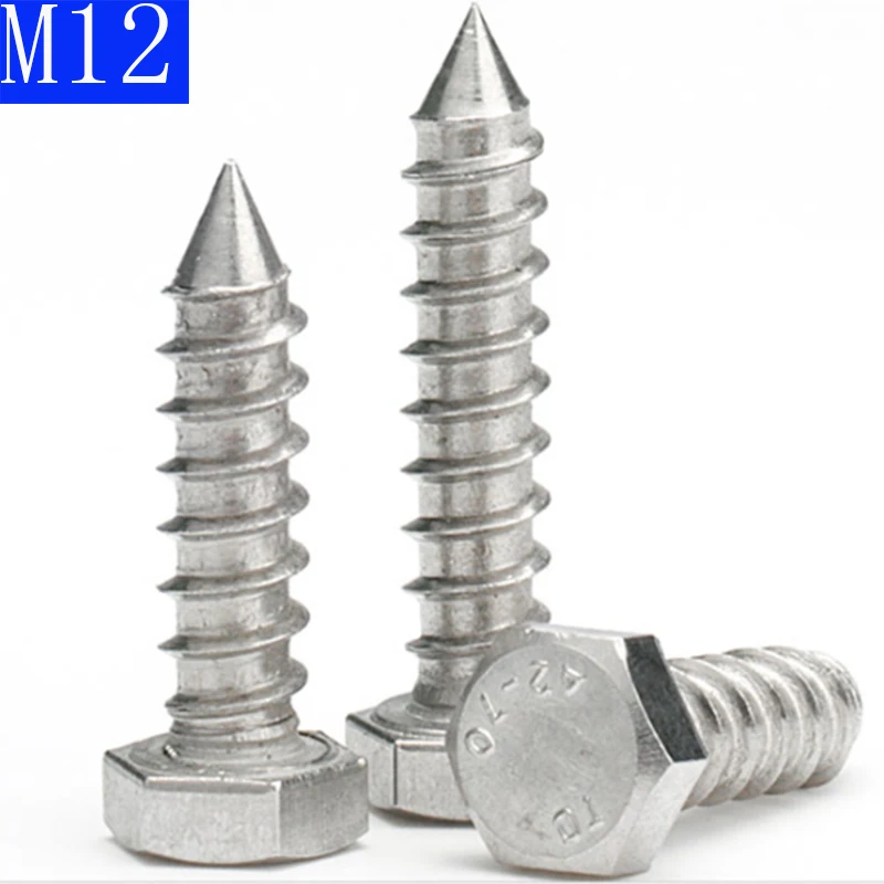 

Саморезы M12 12 мм, 304, A2, из нержавеющей стали, с шестигранной головкой