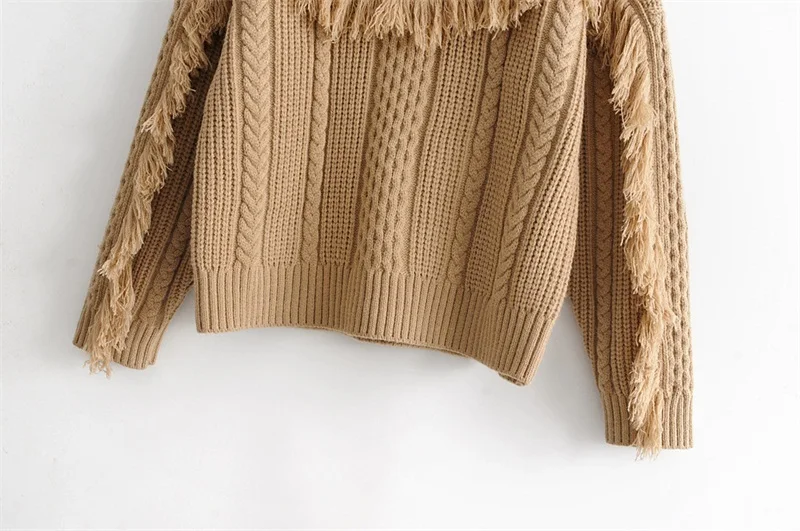 H. SA корейский модный женский свитер и пуловеры Oneck Ruffles Pull Jumpers хаки зимний теплый женский свитер-пуловер свитер оверсайз