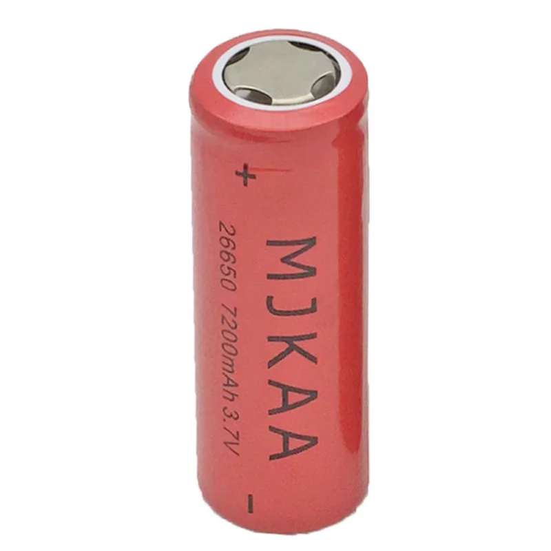 

4PCS High Capacity 26650 Battery 7200mAh 3.7V 26650 Rechargeable Li-ion Batteries Suitable for Flashlight New