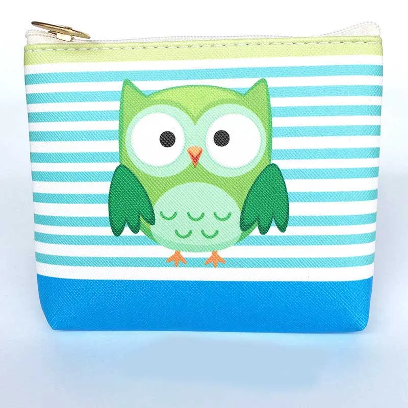 New Cute Flamingos Ethnic Style Grils Coin Purse Children PU Leather Zip Change Purse Women Wallet Animal Key Card Bag Kids Gift