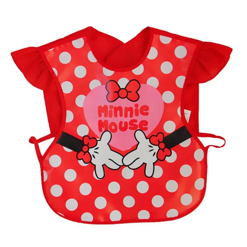 

Disney Cute Baby Adjustable Bibs EVA Waterproof sleeveless Lunch Feeding Bibs Baby Cartoon Feeding Cloth Children Baby Apron