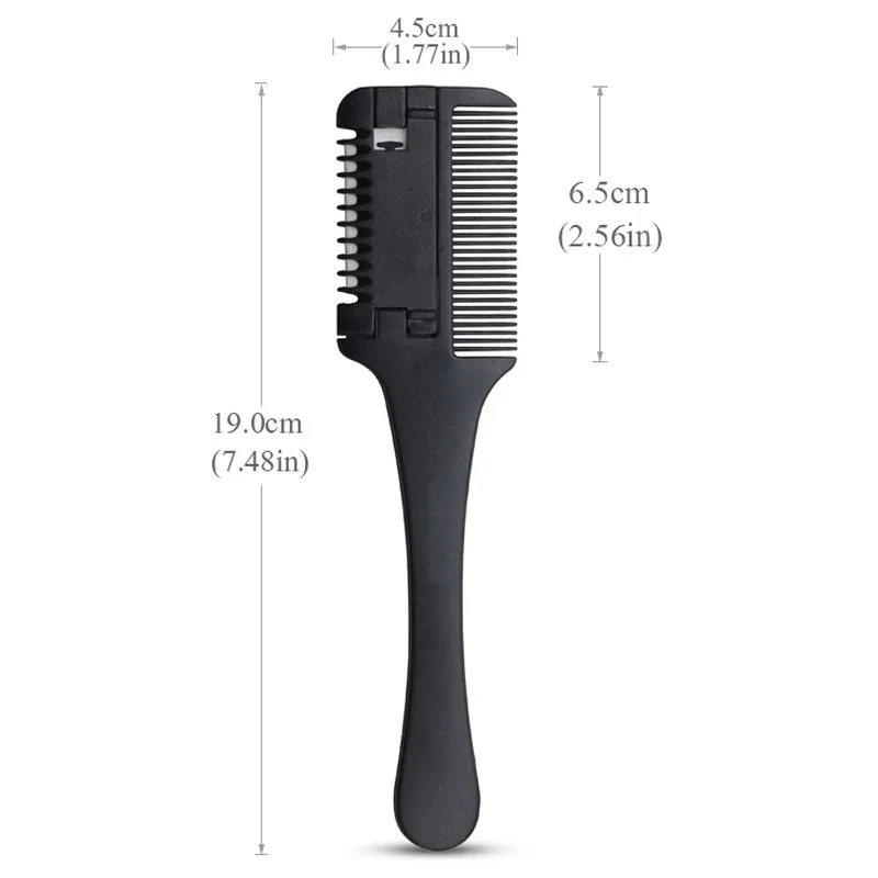 1pc Hair Cutting Comb Black Handle Brushes with Razor Blades Thinning Trim mini Salon DIY Styling Tools | Красота и здоровье