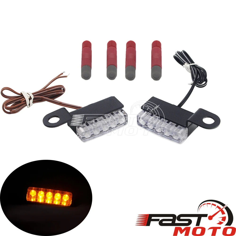 Small LED License Plate Lamp Flasher Front Rear Tail Turn Signal Light Universal Motorcycle Indicator For Harley Cafe Racer |