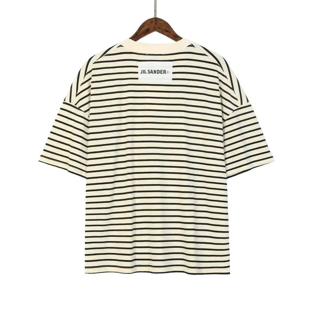 

Футболка Jil sander 2021fw мужская с короткими рукавами, модная простая тенниска из 100% хлопка, свободная майка оверсайз в стиле хип-хоп, стиль унисе...