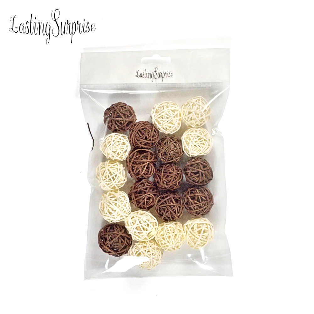 20 шт. 3 см Разноцветные свадебные декоративные Ротанговые шары Рождественский