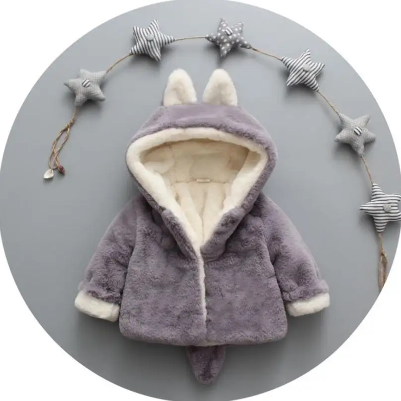 Purple Детская теплая куртка; пальто с капюшоном для малышей 6-24 месяцев; куртки для новорожденных девочек; зимняя куртка; теплая детская куртка - Цвет: Purple