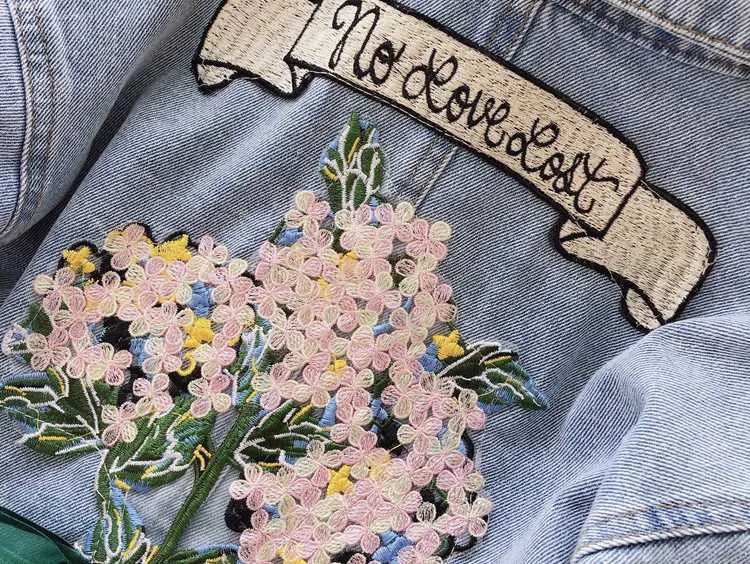 Детская куртка для девочек джинсовая с 3D цветами модная одежда детей от 2 до 6 лет |