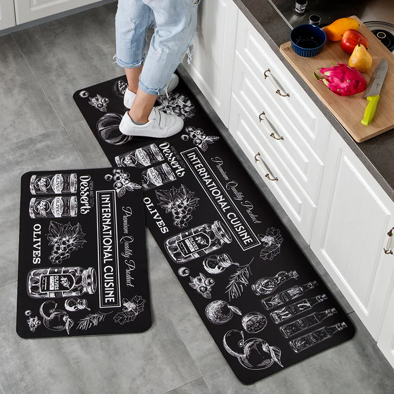 1 шт. мраморный Клетчатый ПВХ кожа кухонные ковры напольные коврики большие для