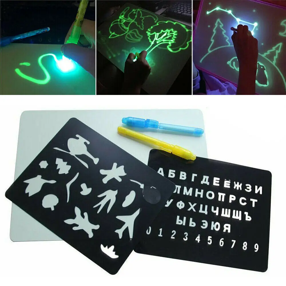 Illuminate Drawing Board Light Writing with Magic Pen Tablet Painting Educational Toy For Kids Children | Игрушки и хобби