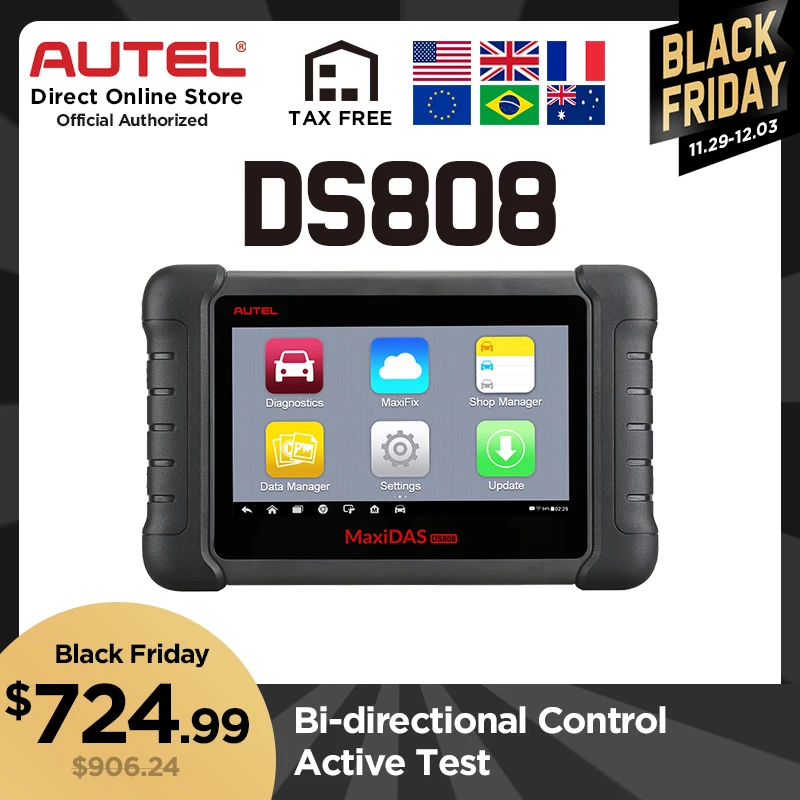 Autel MaxiDAS DS808 все системы автомобиля диагностический инструмент Авто OBD OBD2 код ридер масло сканера сброс TPMS SAS EPB DPF обновление DS708