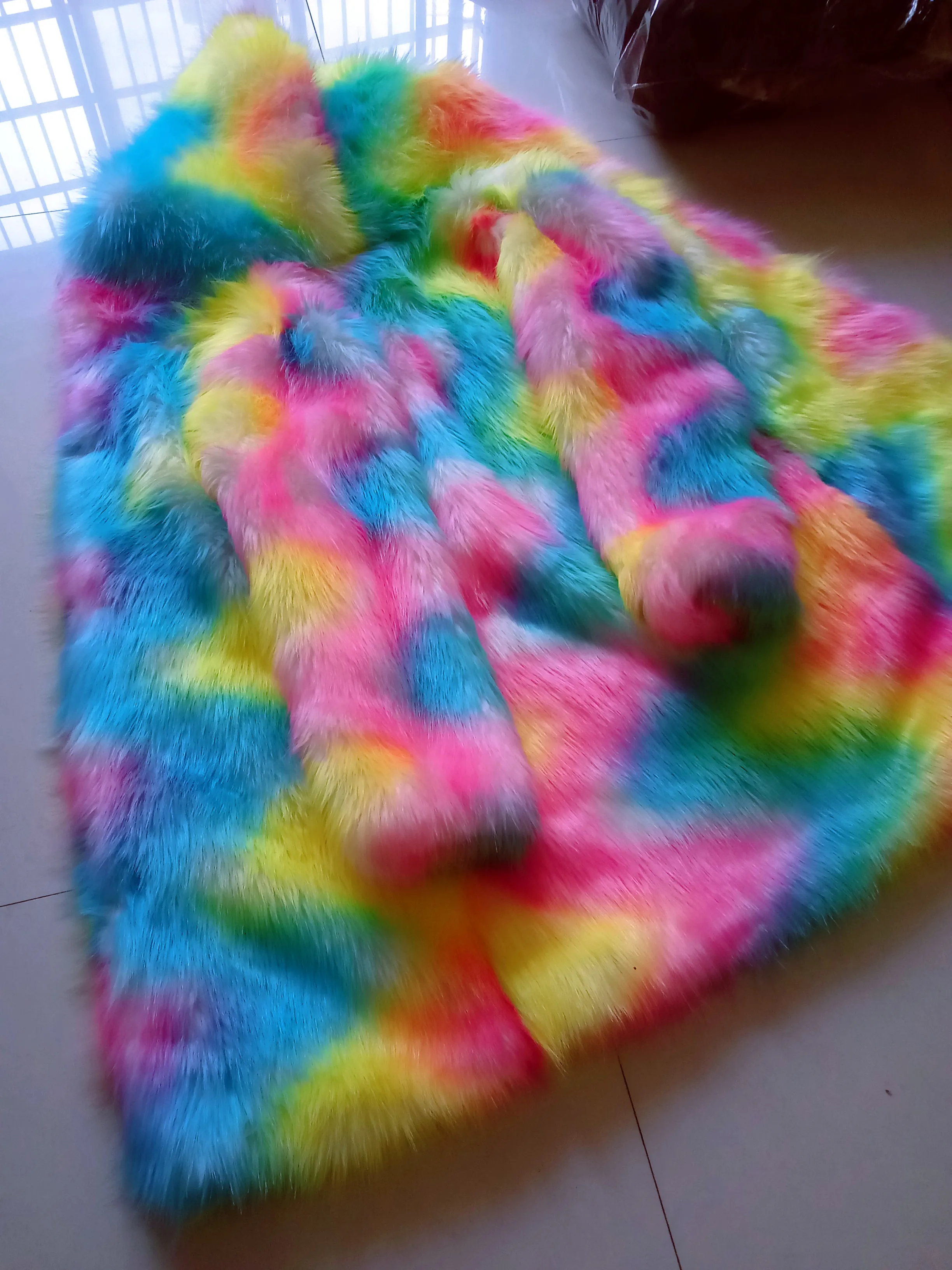 GTGYFF зимняя мужская куртка из искусственного меха пальто в радужную полоску
