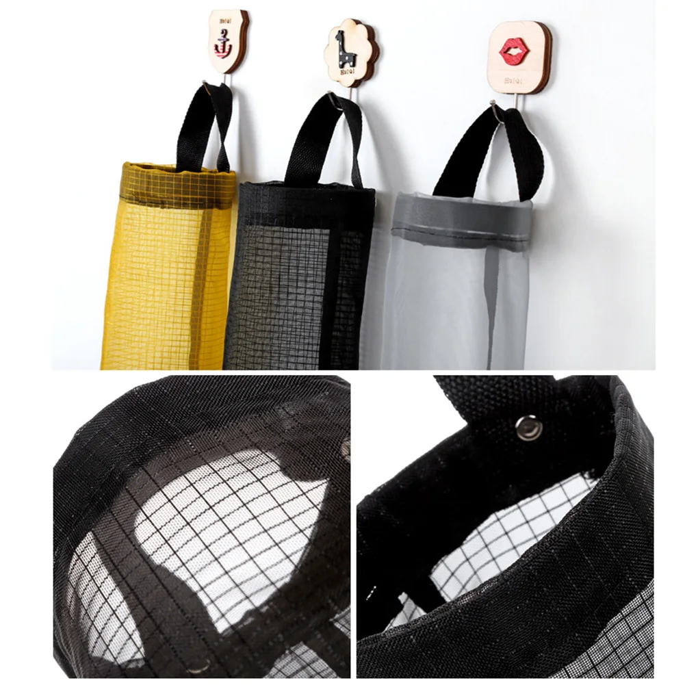 

2 Packs Plastic Bag Holder Mesh Hanging Storage Dispensers Folding Storage Bag Trash Bags Holder Organizer for Home and Kitchen