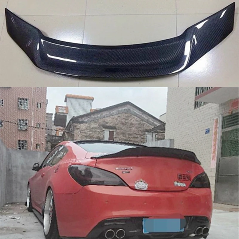 for Hyundai Genesis Coupe spoiler 2009 10 11 12 year glossy carbon fiber/FRP rear wing R style spoiler accessories