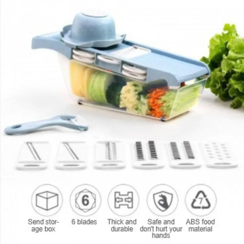 

10 IN 1 Multifunctional Vegetable Cutter Potato Slicer Carrot Grater Kitchen Accessories Gadgets Steel Blade Kitchen Tool