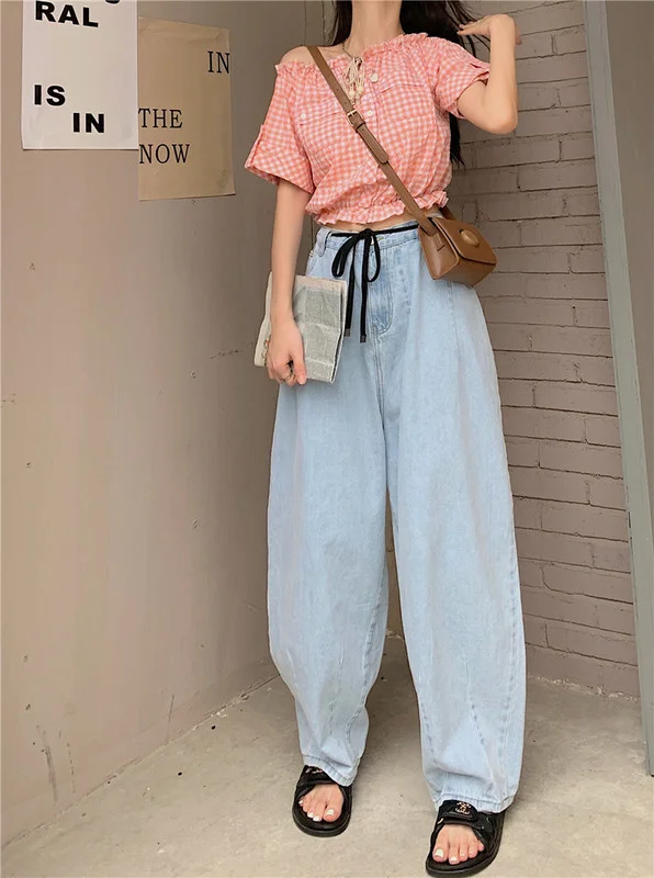 

Japanese-Style Retro Drawstring plus-Sized Pants Slimming