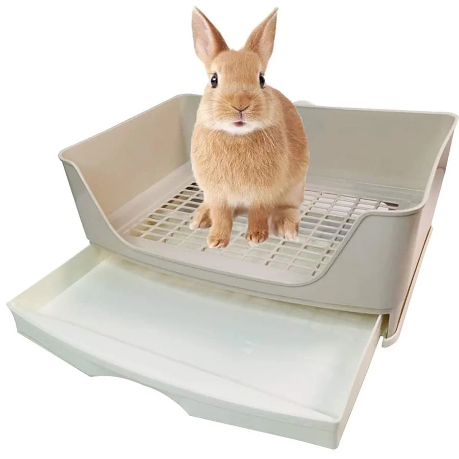 

Rabbit Toilet Box Trainer Potty Corner Tray Litter with Drawer Pet for Hamster Guinea Pig Ferret Bunny Cage Accessories