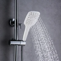 HIDEEP Wall Bath Shower Faucet Set ABS Rain Shower Head Thermostatic Bathroom Shower Mixer Tap Chrome